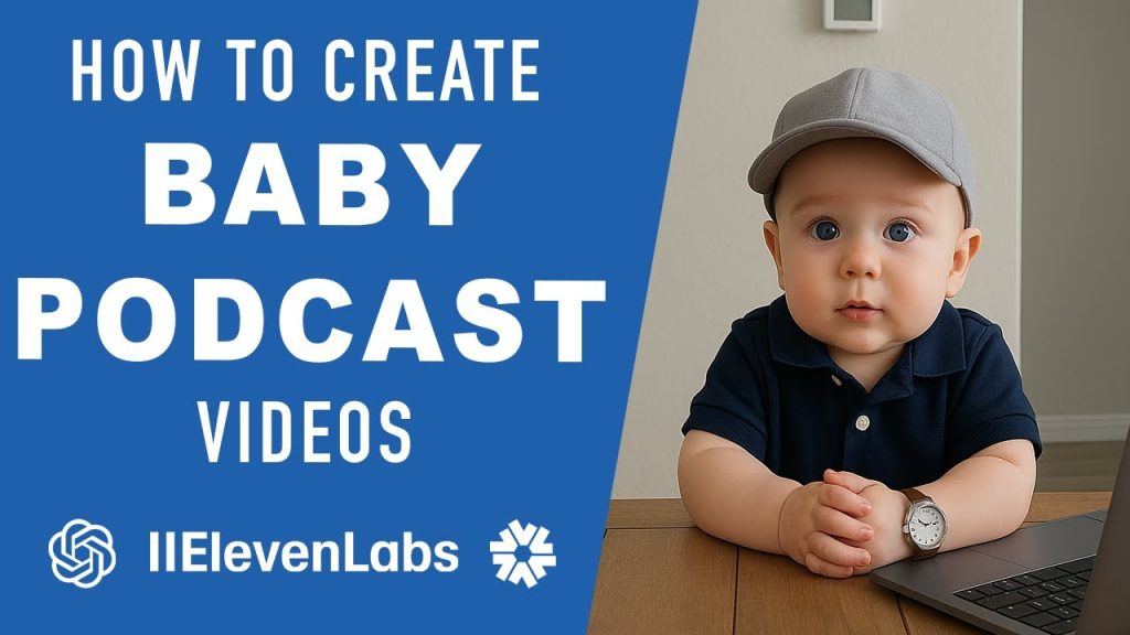 How to create baby podcast videos using AI technology with OpenAI and ElevenLabs logos